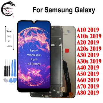 LCD SAMSUNG Galaxy A80 A70 A50 A60 A40 A30 A20 A10 2019 Ekranas + Rėmas A10s A20s A30s LCD Ekranas Touch 