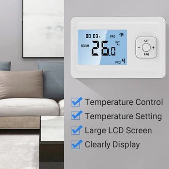 LCD Skaitmeninis Wifi Šildymo Termostatas Programuojamas Sieniniai Belaidžio Temperatūros Kontrolė Vandens Šildymo Temperatūros Reguliatorius