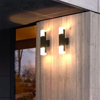 LED Lauko Vandeniui Sienos Žibintai Aliuminio Sienos Lempos Kristalų Patalpos Sieną Papuošti Apšvietimas Sode Veranda Šviesos Šviestuvas NR-108