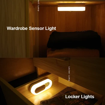 LED Naktį, Šviesos, Judesio Jutiklis Belaidis USB Įkrovimo Silikono Naktį Naktiniai staleliai, Lempa Lempos korpuso Spinta Lempos Kūrybos dovana