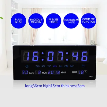 LED Skaitmeninio Sieninis Laikrodis Pabusti Šviesos Didelis Sieninis Laikrodis Elektroninis Laikmatis Chronometras Oras Stotis naujieji Metai Apdaila