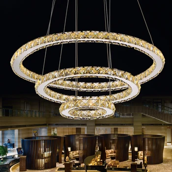 LED krištolo sietynai 1/2/3 žiedas pritemdomi šviesos rungtynių Restoranas Gyvenimo Kambario, Miegamasis, Studijų & biurų ir Komercinės Apšvietimas