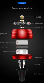 LED Žibintai Mini Automobilių Oro Gaiviklis Auto Atmosfera Universalus Fragance Kvepalai Įrašą, Automobilių Oro Kondicionavimo Angos Difuzorius