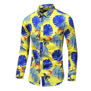 LIFENWENNA Rudenį vyriški Marškiniai Naujas Mados Gėlių Spausdinti ilgomis Rankovėmis Marškinėliai Vyrams, Atsitiktinis Verslo Biuro Gėlių Marškiniai Vyrai M-7XL