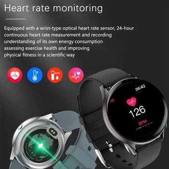 LIGE 2020 Naujas Pilnas Touch Screen Smart Watch Moterų Širdies ritmas, Kraujo Spaudimas ir Sveikatos Žiūrėti 