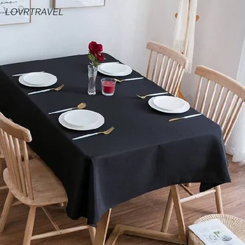 LOVRTRAVEL prekės užsakymą negabaritinių 600cm juoda staltiesė viešbutis vestuves kvadratinis valgomasis stalas ir kavos stalo dangtis