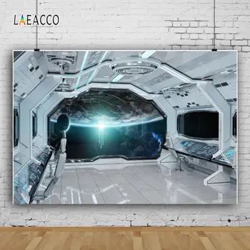 Laeacco Visatos kelionės Kosmoso kapsulė Šeimų Šventė, Vaikų Fotografija Pritaikoma Backdrops Rekvizitai fotostudija