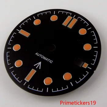 Laikrodis Sterilūs Dial Tinka NH35 Automatinis Judėjimo Su Data Lango Šviesos Ženklai Nerūdijančio Plieno Žiūrėti Pakeitimo