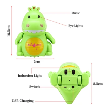 Laikykitės visų Nubrėžtos Linijos Pen USB Įkrovimo Mielas Indukcinis Dinozaurų Robotas su Šviesos + Muzikos Švietimo Žaislas Dovanos Vaikams Vaikams