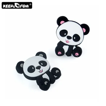 Laikyti&Augti 10vnt Perle Silikono Granulių Mini Panda Baby Kramtyti Karoliukai BPA Free Kramtyti Žaislus 