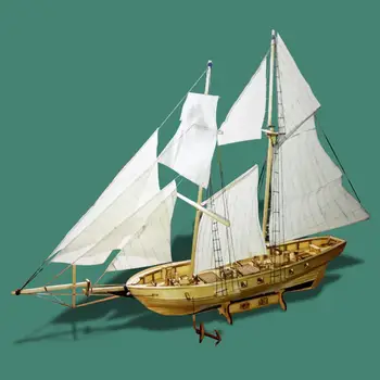 LeadingStar Surinkimas Statybos Rinkiniai Laivo Modelį, Medinis Burlaivis Žaislai Harvey Buriavimo Modelis Sumontuoti Mediniai Rinkinys 