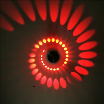 Led modernus patalpų sienos lempos kūrybos spiralės lempos apvalios 3w kambarį baras koridoriaus praėjimo šviesos fono sienos žibintai RGB