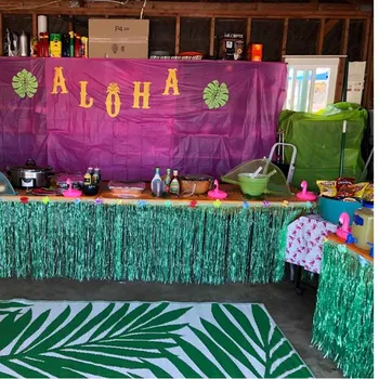 Lentelėje Sijonas Atogrąžų vasarą Havajų luau šalis Moana gimtadienio Lyčių Atskleisti paplūdimys, sodas vestuvių nuotakos baby shower apdaila