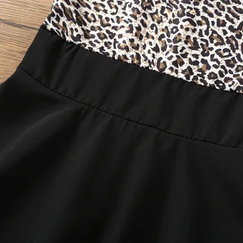 Leopard 2021 m. Vasarą Naujas Mados Kūdikių Mergaičių Vaikas trumpomis Rankovėmis T-shirt Kratinys Suknelė trumpos Suknelės Princess TUTU suknelė