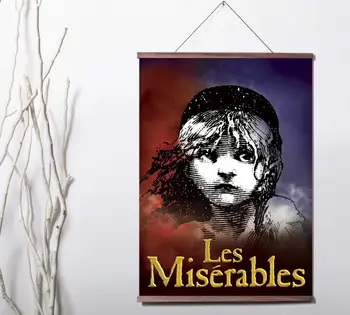 Les Miserables Kino Meno Drobė plakatas apdailos, dažymo, su medžio masyvo kabinti pažymėkite