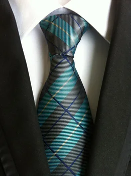 Lingyao 8cm unikalus ponai kaklaraištis unifrom Oficialų necktie su mados plaids juostelės (6 spalvas pasirinkti)