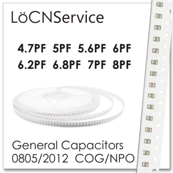 LoCNService Kondensatoriai 4000PCS 0805 2012 KD/NPO RoHS 50V 0.5% 5% 4.7 PF 5PF 5.6 PF 6PF 6.2 PF 6.8 PF 7PF 8PF SMD Aukštos kokybės