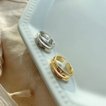 LouLeur Nekilnojamojo 925 Sterlingas Sidabro Vestuvių Rinkiniai Žiedas Minimalistinė Geometrinių Žiedai Moterų Mados Vestuvių/ - Metį Papuošalai