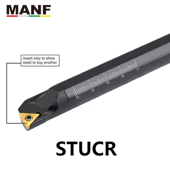 MANF 32mm S32T-STUCR16 CNC Tekinimo staklių Pjovimo Nuobodu, baras Hole Tekinimo Staklėmis Toolholder Tekinimo Įrankis Vidaus Nuobodu Baras TCMT1