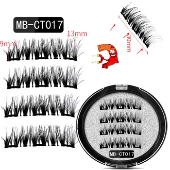 MB 2020 Magnetinio Blakstienos akių kontūro Su 3 Magnetai Gamtos Melagingą Blakstienos Rankų darbo 3D Mink Blakstienas Pratęsimo Blakstienų MB-CT