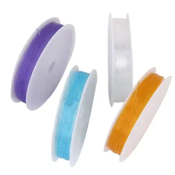MEOF 10 Rollen Mischfarbe Kristall Elastische Schnur Stark Dehnbar Sicken Faden Schnur 0,6 mm 