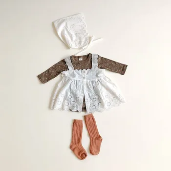 MILANCEL kūdikių drabužiai medvilnės camisole ir gėlių bodysuits korėjos kūdikių drabužiai mergaitėms