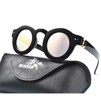 MINCL/2018 naujas rėmas ryžių nagai akiniai nuo saulės moterims, apvalūs akiniai nuo saulės mados ponios klasikinės juodos spalvos rėmas UV400 akiniai LXL