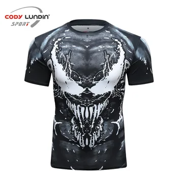 MMA Suspaudimo T-Shirt Vyrai 3D Atspausdintas Rashguard Jiu Jusit T marškinėliai trumpomis Rankovėmis Bjj Bokso Muay Thai Viršūnes Vyrų MMA Drabužių