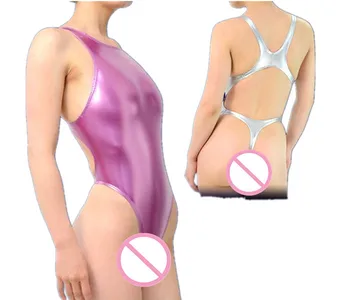 (MS062) Moterims, fetišas blizga metalo seksualus catsuit karšto pardavimo T tarpkojo profesinės maudymosi kostiumėlį, triko