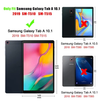 MTT Case For Samsung Galaxy Tab 10.1 colių 2019 SM-T510 T515 Marmuro Spausdinti Slim PU Odos, Flip Dangtelis Stovi Padengti Tablet coque