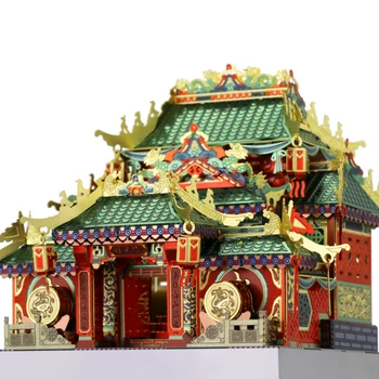 MU 3D Metalo Įspūdį Chinatown pastato Lobis Surinkimo Salė LED šviesos modelį 