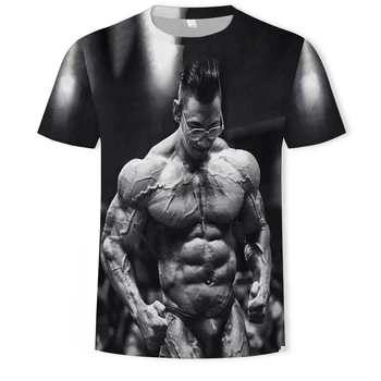 Madingas vasaros vyriški t-shirt kultūrizmo raumenų spausdinti atsitiktinis marškinėliai vyriški drabužiai gatvės labdaros vyrų Azijos dydis