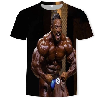 Madingas vasaros vyriški t-shirt kultūrizmo raumenų spausdinti atsitiktinis marškinėliai vyriški drabužiai gatvės labdaros vyrų Azijos dydis