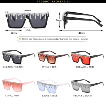 Mados Akiniai nuo saulės Moterims 2020 Krištolo ir Deimantų Kutas Saulės akiniai Prabangos Prekės Negabaritinių Sunglass Atspalvių Moteris UV400 Oculos