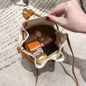Mados Raišteliu Dizaino Ponios Rankinės Naujas Mini Dryžuotas Kibirą, Maišą Petį Krepšys Prabangos Prekės ženklo Moterų Tote Bag Rankinė