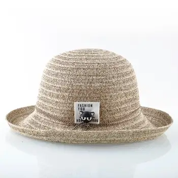 Mados Saulės, skrybėlės Moterims vasaros Panama kepurė Ponios puikus Paplūdimio Skrybėlę merginos Šiaudų Skrybėlę Chapeu Feminino vientisos spalvos Kibirą Kepurės