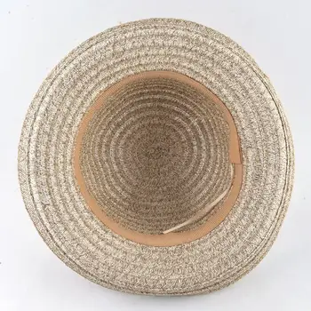 Mados Saulės, skrybėlės Moterims vasaros Panama kepurė Ponios puikus Paplūdimio Skrybėlę merginos Šiaudų Skrybėlę Chapeu Feminino vientisos spalvos Kibirą Kepurės