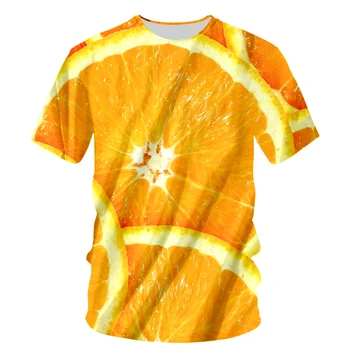 Mados Vaisių Juokinga T-shirt Vyrai Marškinėlius 6XL Ananasų, Apelsinų Spausdinti Harajuku Viršūnes Tee Atsitiktinis trumpomis Rankovėmis vyriški 3D Marškinėliai