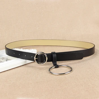 Mados dizaineris Apvalus Metalinis Ratas diržai black PU adata sidabro diržo sagtis Sutartis cinturones ceinture Drabužių Priedų