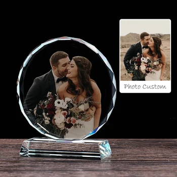 Mados foto užsakymą K9 kristalų foto rėmelis 3D lazerinis graviravimas nuotrauka PASIDARYK pats vaizdas + tekstas vestuvių namų puošybai gimtadienio dovana