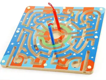 Magnetinė Lazdelė Wiggles ir Kirminų Rutuliukai Labirintas Medinių Gyvūnų Labirintas Švietimo Vaikai, vaikų Auklėjimas, Šeimos Žaidimas, Žaislai