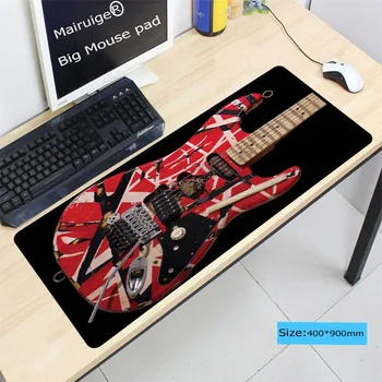 Mairuige 900*400*3mm Raudonas gitaros Modelis Patvarus Žaidimų Kompiuterio Pelės Kilimėlis Silikoninis Optika Anime Didelis Užrakto Krašto Pelės kilimėliai