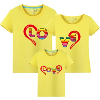 Mamytė ir Man Drabužius Tėvas Sūnų Motina Dukra Atitikimo Šeimos Komplektus T-shirt Moterims, Vaikams, Kūdikių Mergaitės Minkštos Medvilnės Širdies Spausdinimas