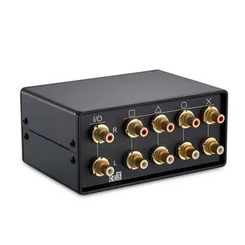 Mažai Lokys Mini 4(1)-IN-1(4)-OUT RCA Stereo Audio Switcher Umschalter Pasyvus Selektorių Box Black