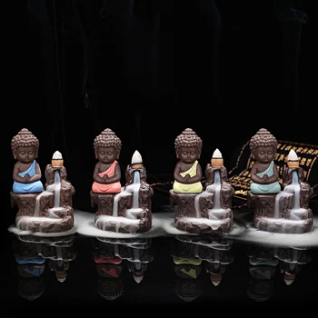 Mažai Vienuolis Mažas Buda Smilkalų Keramikos Degiklis Kvepalų Turėtojas Moliuskui Censer Kūrybos Dūmų Refliukso Smilkalų Lazdelės Smilkalai