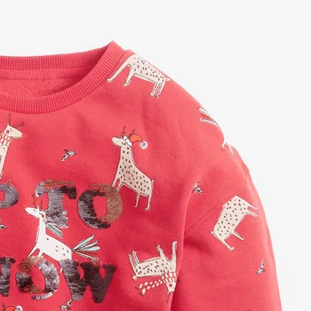 Mažai specialistė Merginos Long Sleeve t-Shirts, taurusis Elnias, Kalėdų Vaikų mergaičių Drabužių Šiltą Kūdikių Mergaičių Viršūnes Tees Susagstomi megztiniai