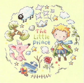Mažasis princas kryželiu rinkinys animacinių filmų berniukas 14ct šviesiai geltonos spalvos, audinys drobė siuvinėjimui 