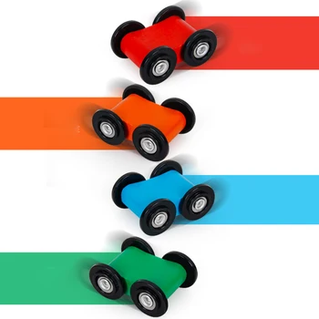 Medienos Skaidrių Lenktynių Trasoje Kūdikis, Ranka Akis Praktika Švietimo Žaislas su 4 Stumdomas Automobiliai vaikams mokomieji žaislai vaikams dovanų