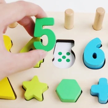 Mediniai Montessori Medžiagų Žaislus, Mokymosi Skaičiuoti Numerių Atitikimo Skaitmeninės Formos Rungtynių Pradžioje Švietimo Mokymo Priemones Matematikos Žaislai