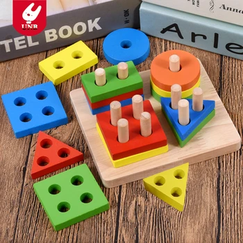 Mediniai Montessori Žaislas Švietimo Blokai Ankstyvo Mokymosi Žaislai, Spalvos, Formos Rungtynės Vaikams, Dėlionės, Žaislų, Vaikų, Berniukų, Mergaičių